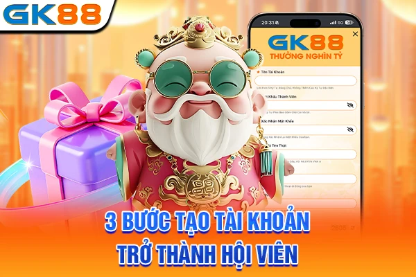 3 bước tạo tài khoản trở thành hội viên